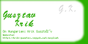 gusztav krik business card